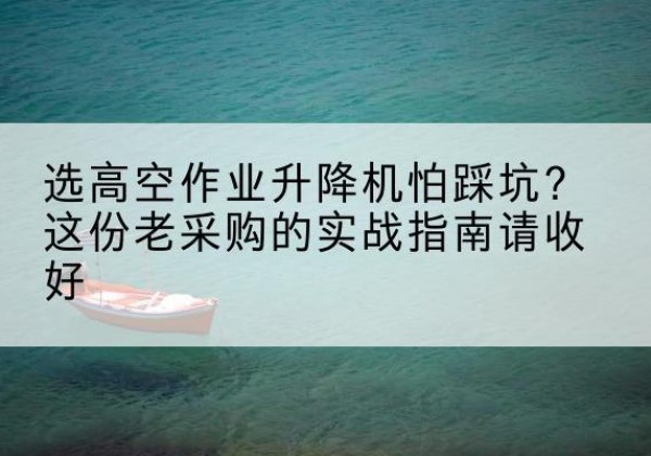 平谷区高空作业升降机厂家推荐-选高空作业升降机怕踩坑？这份老采购的实战指南请收好